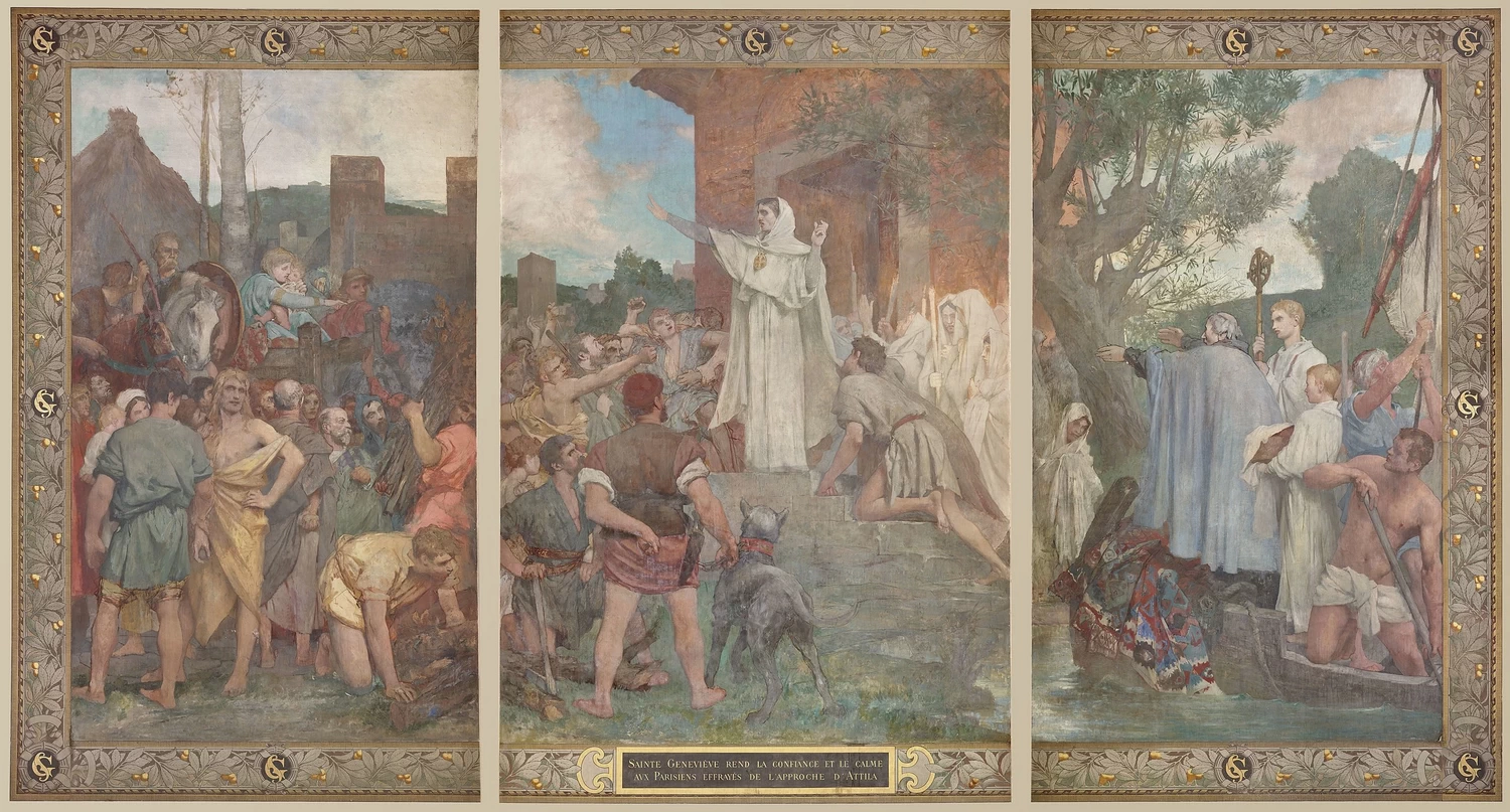 Pierre Puvis de Chavannes - La storia di santa Genoveffa, Calma i parigini, Panthéon, Paris